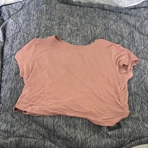 HALARA Orange Pink Crop T-Shirt Short Sleeve Relaxed